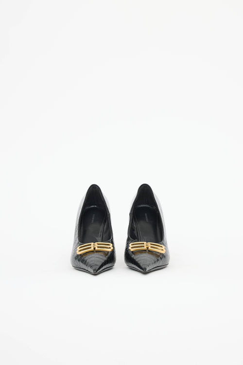 BalenciagaBB Croc Square Pump