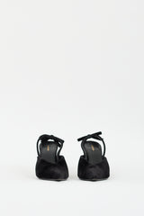 Balenciaga Black Velvet Bow Slingback Pump