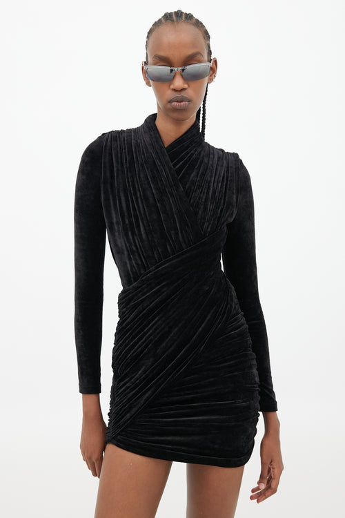 Balenciaga // Velvet Gathered Mini Dress – VSP Consignment