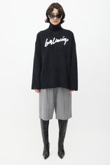 Balenciaga Black & White Knit Logo Sweater