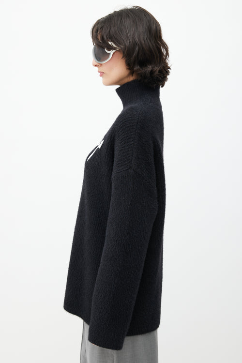 Balenciaga Black & White Knit Logo Sweater
