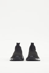 Balenciaga Black & White Logo Speed Knit Sneaker