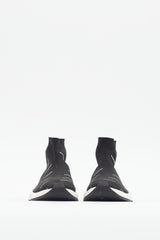 Balenciaga Black & White Logo Speed Knit Sneaker