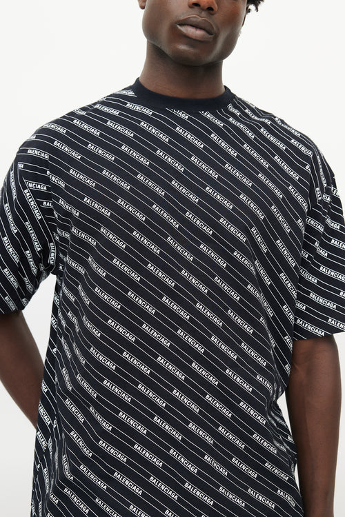 Balenciaga Black & White Logo T-Shirt