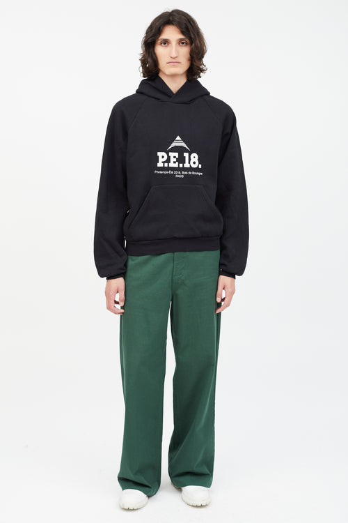 Balenciaga Black & White PE 18 Logo Hoodie