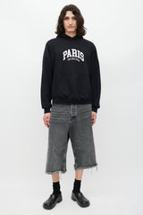 Balenciaga Black & White Paris Logo Hoodie