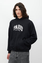 Balenciaga Black & White Paris Logo Hoodie