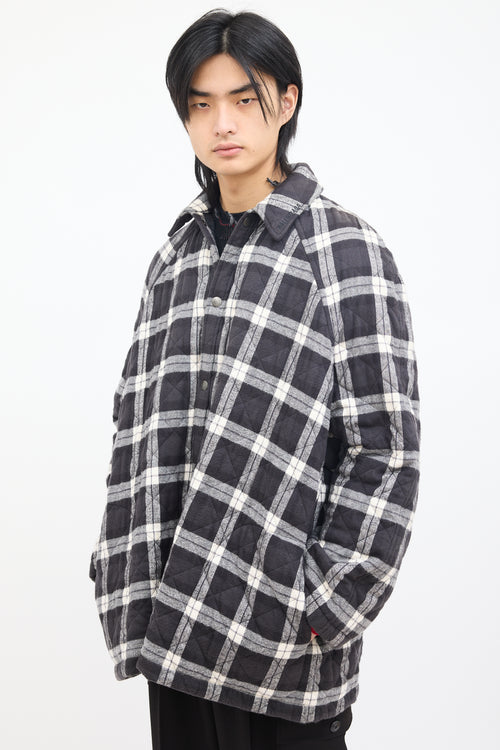 Balenciaga Black & White Quilted Plaid Jacket