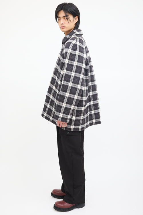 Balenciaga Black & White Quilted Plaid Jacket