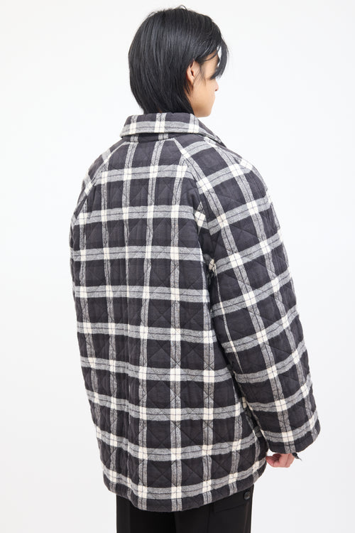 Balenciaga Black & White Quilted Plaid Jacket