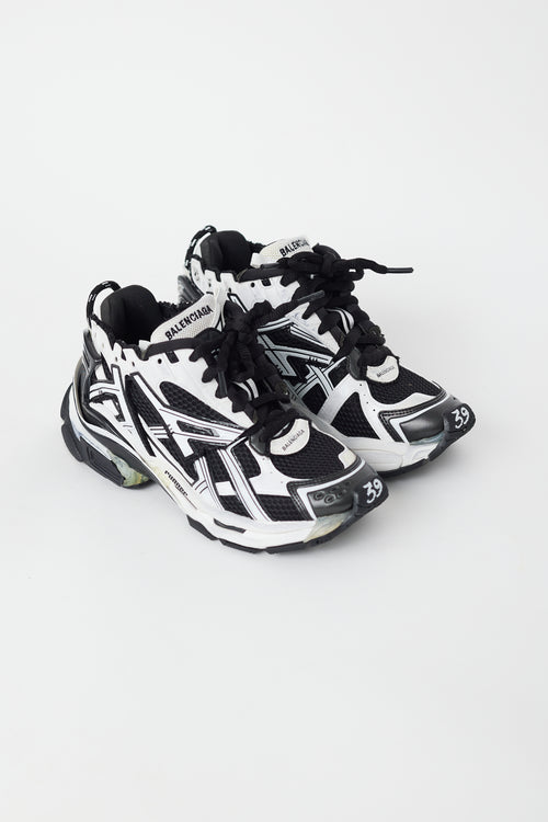 Balenciaga Black & White Runner Sneaker