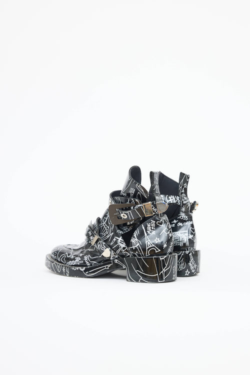 Balenciaga Graffiti Biker Boot