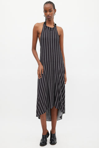 Balenciaga Black & White Stripe Apron Dress