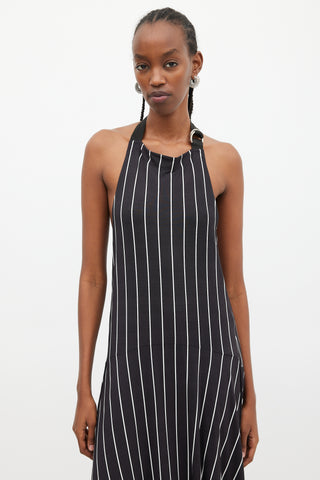 Balenciaga Black & White Stripe Apron Dress