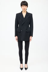 Balenciaga Black Wool Hourglass Double Breasted Blazer
