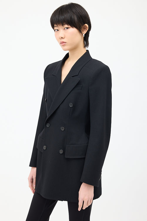 Balenciaga Black Wool Hourglass Double Breasted Blazer