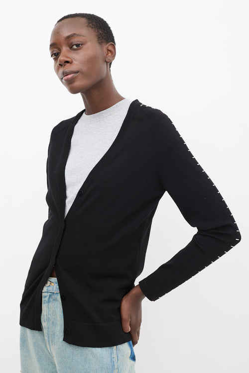 Balenciaga Black Wool Stapled Cardigan