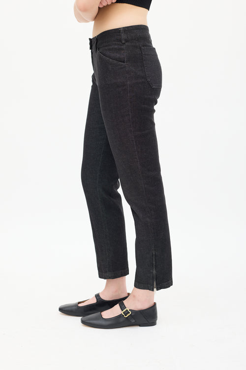 Balenciaga Black Zip Ankle Skinny Jeans