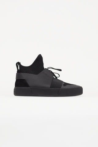 Balenciaga Black Knit Elastic High Top Sneaker