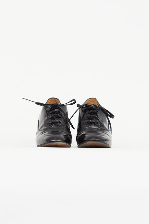 Balenciaga Black Leather Heeled Loafer