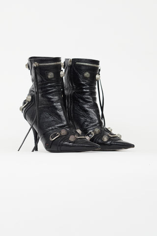Balenciaga Black Leather Le Cagole Ankle Boot