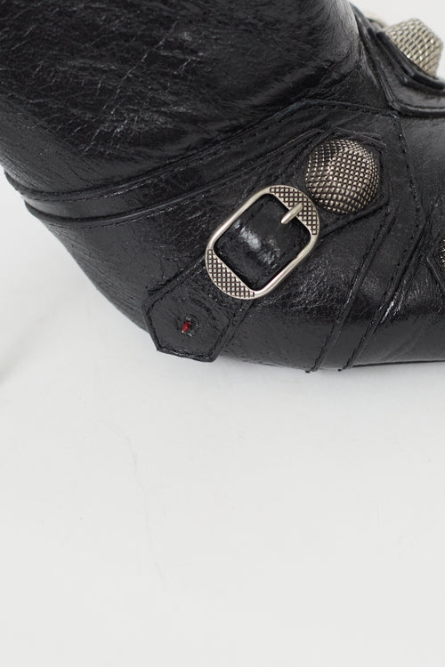 Balenciaga Black Leather Le Cagole Ankle Boot