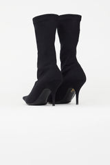 Balenciaga Black Satin Knife Boot
