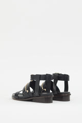 Balenciaga Black Metal Bar Gladiator Sandal