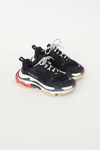 Balenciaga Black & Red Triple S Sneaker