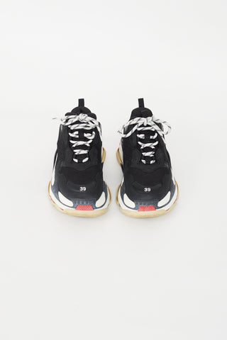 Balenciaga Black & Red Triple S Sneaker