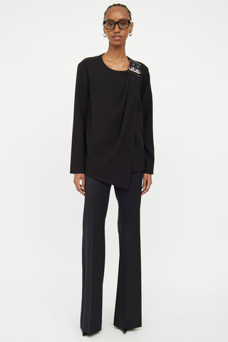 Balenciaga Black Belted Wrap Top