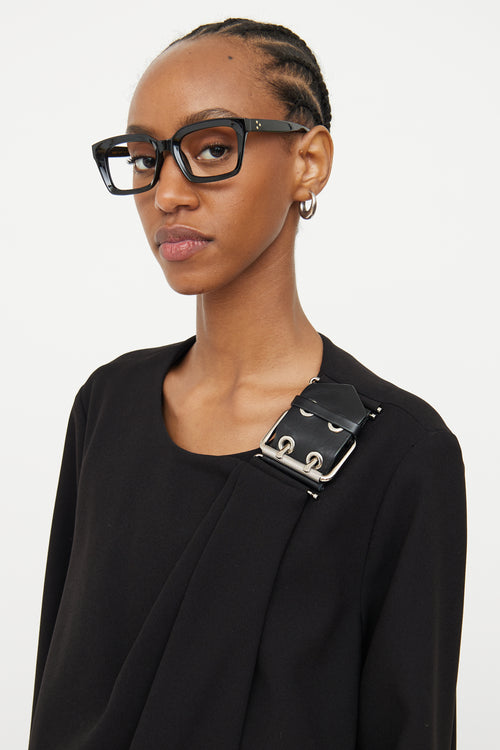 Balenciaga Black Belted Wrap Top