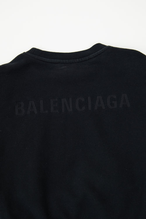 Balenciaga Black Embroidered Logo Sweater