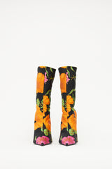 Balenciaga Black & Multi Floral Knife Sock Bootie