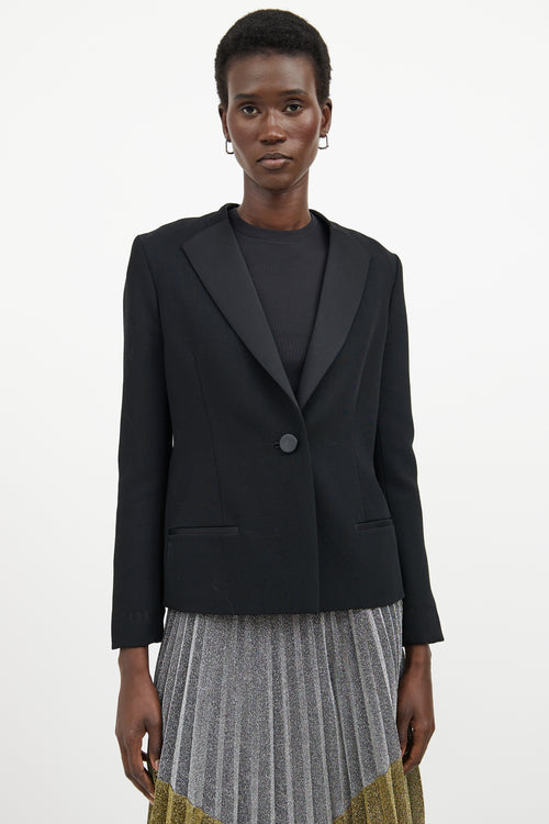 Balenciaga Black Collarless Long Sleeve Blazer