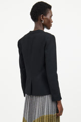 Balenciaga Black Collarless Long Sleeve Blazer