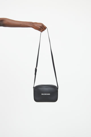 Balenciaga Black Logo Everyday Camera Bag
