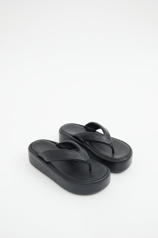 Balenciaga Black Platform Thong Sandals