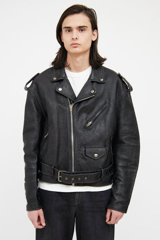 Balenciaga Black Moto Leather Jacket