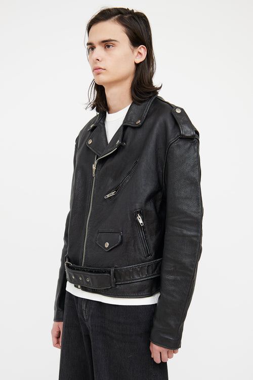 Balenciaga Black Moto Leather Jacket