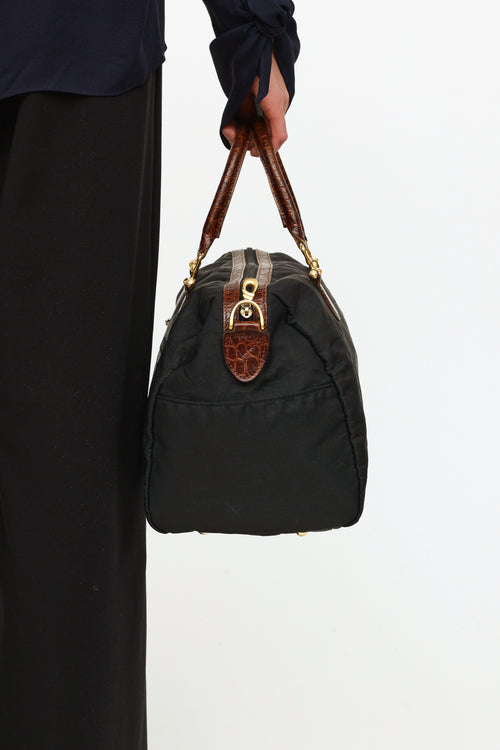Balenciaga Black Nylon Boston Bag