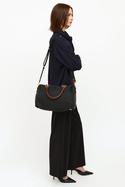 Balenciaga Black Nylon Boston Bag