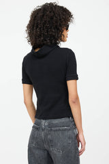 Balenciaga Embroidered Logo Cropped Polo Shirt