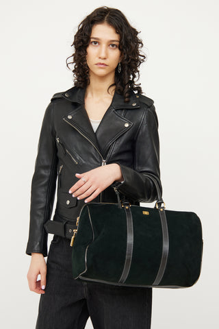 Balenciaga Black Suede & Leather Bowler Bag