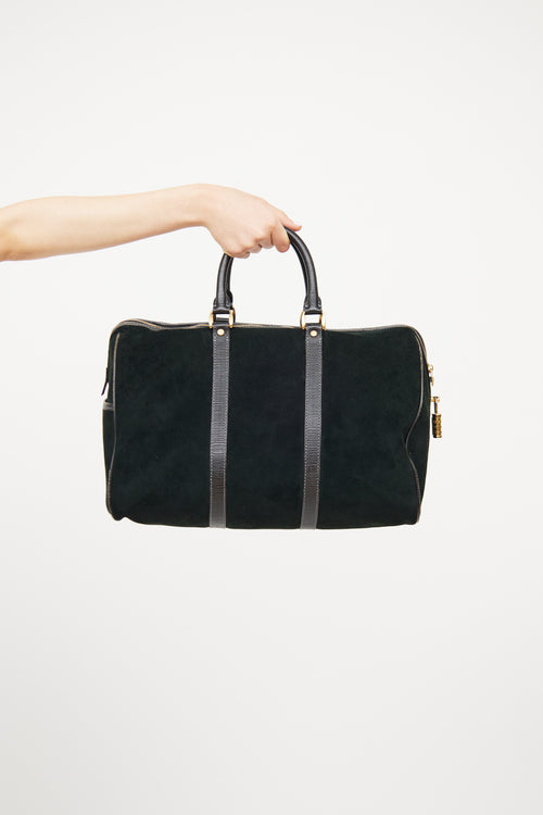 Balenciaga Black Suede & Leather Bowler Bag