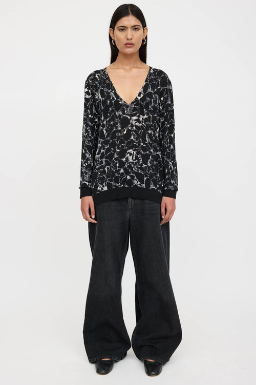 Balenciaga Wool Knit Marbled Sweater