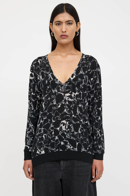 Balenciaga Wool Knit Marbled Sweater