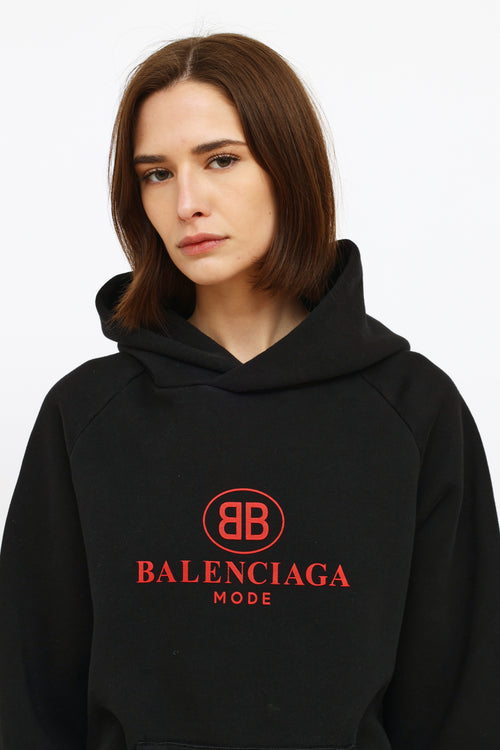 Balenciaga Black BB Mode Logo Hoodie