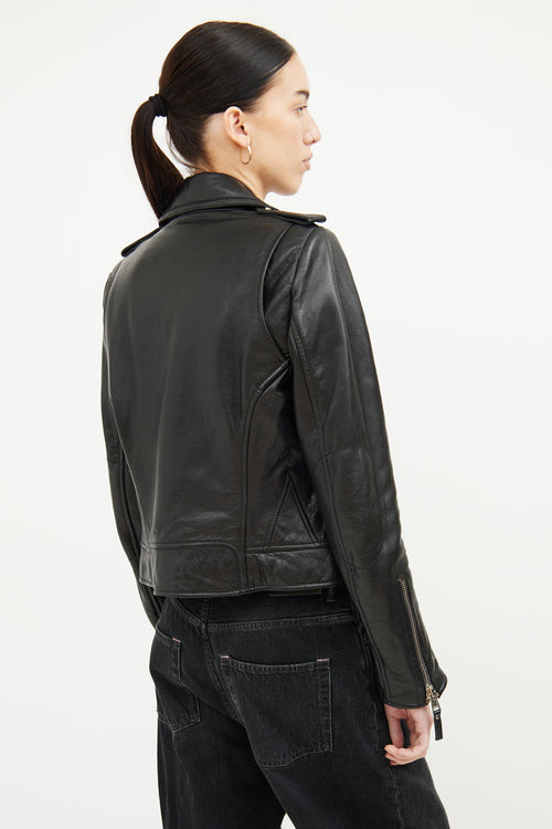 Balenciaga Black Leather Moto Jacket