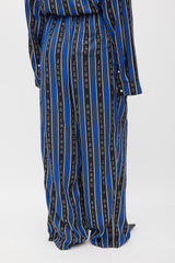 Balenciaga Blue & Black Logo Striped Co-Ord Set